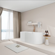 Freistehende Wandbadewanne VIVA, weiß, Acryl