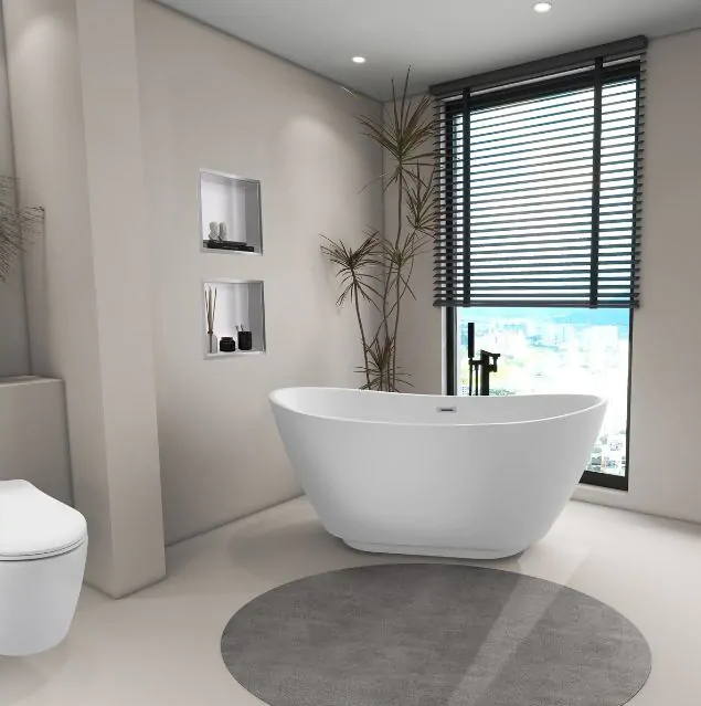 Freistehende Badewanne PARMA, weiß, 170 x 72 cm, Acryl