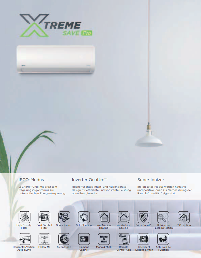 Klima MI Xtre­me Pro MONO-SPLIT­SET 230V R32 18