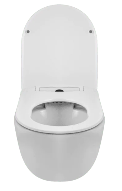 Spülrandloses Wand-WC LUNA mit Soft-Close-Duroplast-Sitz, weiß