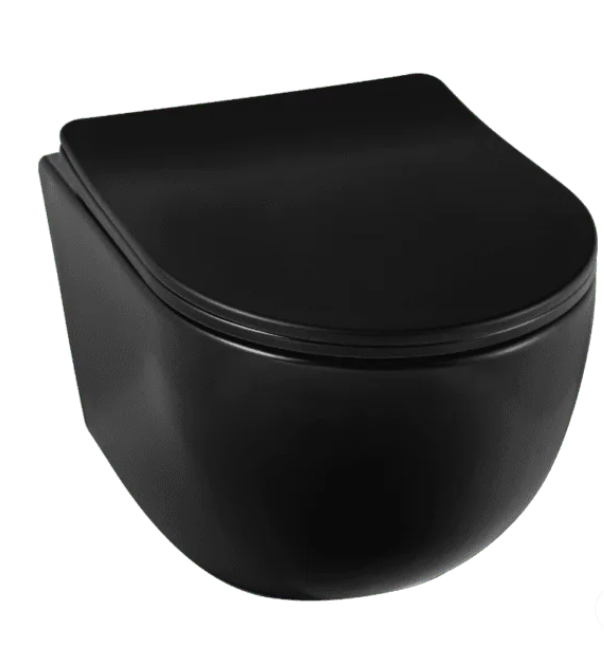 Spülrandloses Wand-WC LUNA mit Soft-Close-Duroplast-Sitz, weiß