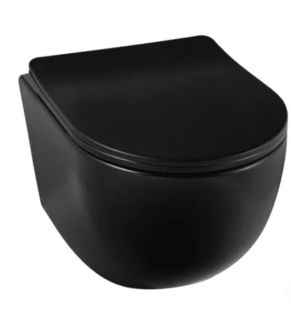 Spülrandloses Wand-WC LUNA mit Soft-Close-Duroplast-Sitz, weiß