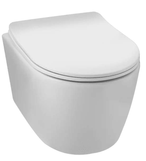 Spülrandloses Wand-WC LUXA mit Soft-Close-Duroplast-Sitz, weiß und schwarz
