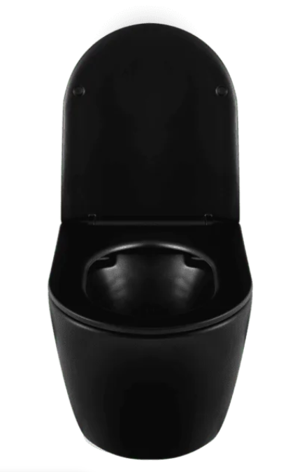 Spülrandloses Wand-WC LUXA mit Soft-Close-Duroplast-Sitz, weiß und schwarz